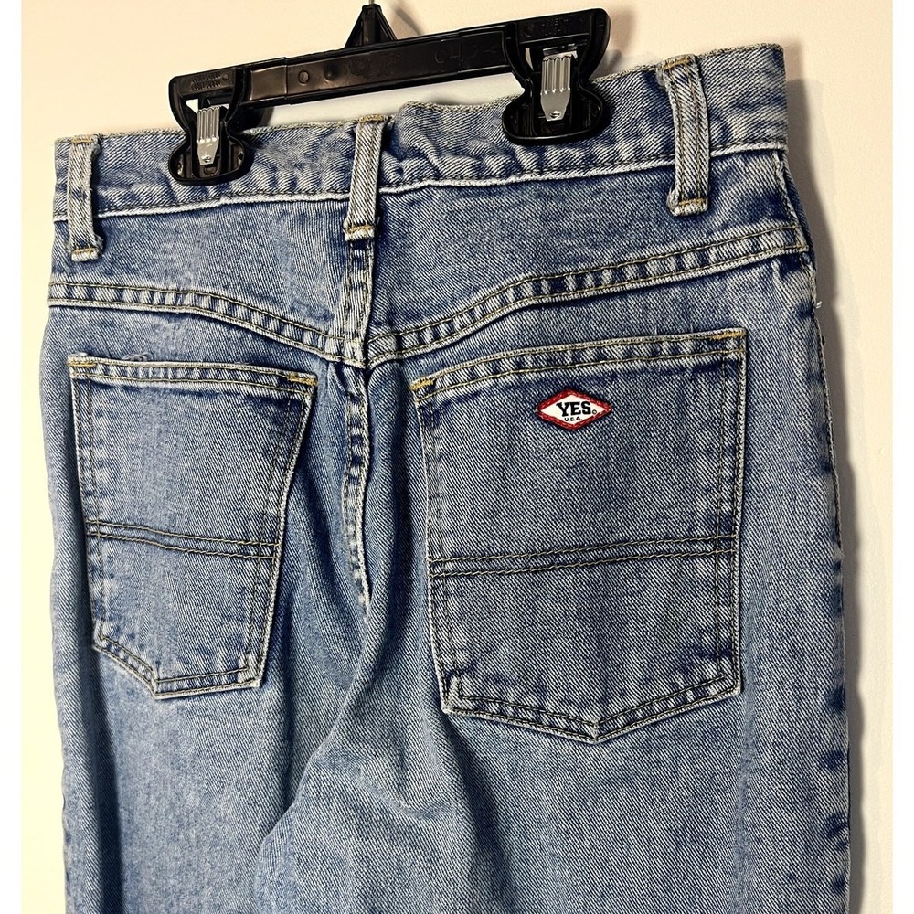 Yes USA Tapered Mom Jeans Womens 7 Blue High Rise Ankle Zip 90s Vintage‎